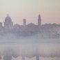38 3/16x27 5/8in Painting Technical Mixed Vintage Landscape View of Mantua