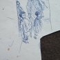 Old Drawing Portrait Wife of Painter Pencil on Basket Years '40/50 P28.6