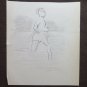 Two Old Sketching Drawings Shapes of Athletes Maratona Throwing Javelin P28.7