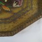 Tray Vintage Wooden Carved Hand Painted with Designs Floral SO1