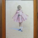 Painting Antique Portrait of Little Girl France Beginning Century Signed X1