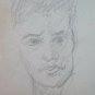 Drawing Vintage Studio for Faces Human Pencil on Basket Sketch Original P28.7