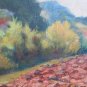 Landscape Countryside with Campi Farm Garden Painting Oil on Board