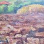 Landscape Countryside with Campi Farm Garden Painting Oil on Board