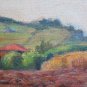 Landscape Countryside with Campi Farm Garden Painting Oil on Board