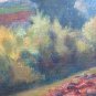 Landscape Countryside with Campi Farm Garden Painting Oil on Board