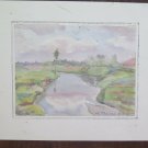 Painting Vintage Painting to Watercolour Landscape of Countryside Emiliana P31
