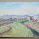 Old Painting to Oil on board Widescreen View Landscape in Summer p3