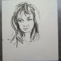 Drawing Antique a Pen and Watercolour on Basket Years Fifty Portrait Woman P28