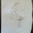 Sketch a Pen on Basket Drawing Studio Figure Opera Painter G.Pancaldi P28.5