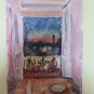 View from the Window the Painter Sketch Painting Antique Painting Oil Signed P3