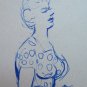 Drawing on Basket Sketch Figure Woman Opera Painter G.Pancaldi