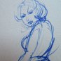 Drawing on Basket Sketch Figure Woman Opera Painter G.Pancaldi