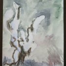 14 3/16x19 11/16in Painting Landscape Snow Winter Watercolour Tech Frost P14