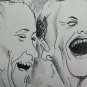 Old Drawing Portraits Uomini that They Laugh Pen on Basket Artist Pancaldi P28.8