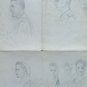 Drawing Antique Pencil on Basket Studio Sketch Shapes Years' 40 Drawing P28.6