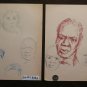 Two Drawings Sketch Sketching Studio Portraits Faces Human Faces on Basket P28.8