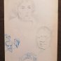 Two Drawings Sketch Sketching Studio Portraits Faces Human Faces on Basket P28.8