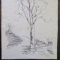 Antique Drawing a Pen on Basket Studio for Landscape Cona Lberi Undress P28.5