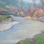 Painting Antique Oil Landscape River Signed with Certificate Original p11