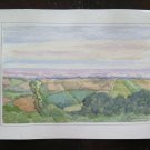 Painting Vintage Watercolour Landscape Countryside Signed 12 3/16x7 7/8in P14