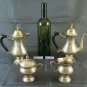 Service for Coffee 'Tea' in Metal Silver 4 Piece Antique Coffee PS12