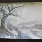 19 11/16x14 3/16in PAINTING VINTAGE painting WATERCOLOR WITH TECHNICAL MIXED