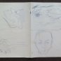 Studio for Faces Human Sketch Vintage the Painter G.Pancaldi Modena