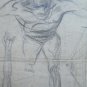 Drawing Antique Studio Body Human Pencil on Basket Years 40 Sketch Sketch P28.6