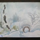 Painting Modern Effect Frost Landscape Winter with Snow & Much Navigating Signed