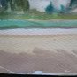 Old Painting Landscape Countryside Watercolour on Basket 15x11 3/8in P14