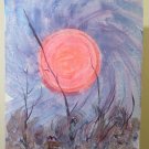 Modern Painting Abstract - Watercolour Landscape with Sunglasses Red P33.9
