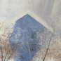 Modern Painting with Landscape Winter Frosted Hand Painted Technical Mixed