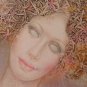 Modern Painting Portrait Feminine Style Pop Technical Mixed on Cardboard