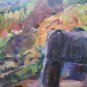 Painting Antique Painting Style Impressionist Oil Board Landscape Original p1