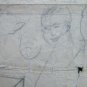 Drawing Antique Studio Face Human Pencil on Basket Years 40 Sketch Sketch P28.6