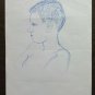 Drawing Antique Portrait Child Pen on Basket Sketch Sketching Art P28.8