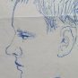 Drawing Antique Portrait Child Pen on Basket Sketch Sketching Art P28.8