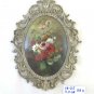 7 1/2x9 13/16in Frame Oval for Paintings Photo Vintage Metal Style Baroke GR11