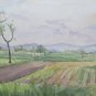 Painting Watercolour Landscape Signed Emilia Romagna Vintage 12 3/16x8 11/16in
