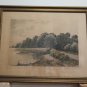 Antique Incision Signed Axel Holm Denmark Painting with Frame Coeval Engraving