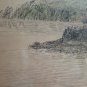 Antique Incision Signed Axel Holm Denmark Painting with Frame Coeval Engraving