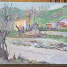 Antique Painting Oil on board Landscape in Riva to River with Warranty p12