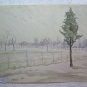 Antique Watercolour on Card Signed Landscape by Country with Trees Undress P28M