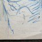 Antique Drawing Portrait Male Nude Pen & Pencil on Basket Years' 40 P28.6