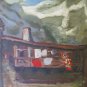 Painting Modern Oil on board Painting Landscape Alps Alpine Mountains Signed p2