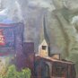 Painting Modern Oil on board Painting Landscape Alps Alpine Mountains Signed p2