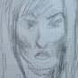 3 Drawings Antique Pencil on Basket Studio for Faces Human Woman Sketch P28.5