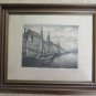 Antique Incision Engraving View City Denmark with Channel & Boats Vintage R116