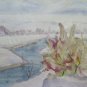 Old Painting Landscape Winter Onirico Watercolour Basket 16 1/2x13 3/8in P14